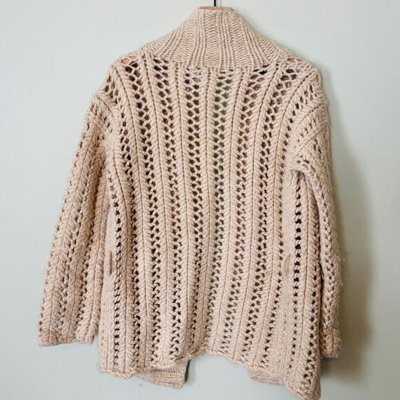 New Scotland Alpaca Wool Chunky Cardigan Sweater Small - Picture 4 of 7